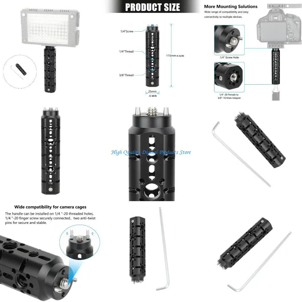 

U2JE Aluminum Alloy Camera Multiple Hole Handle With Mounting Points For Accessories