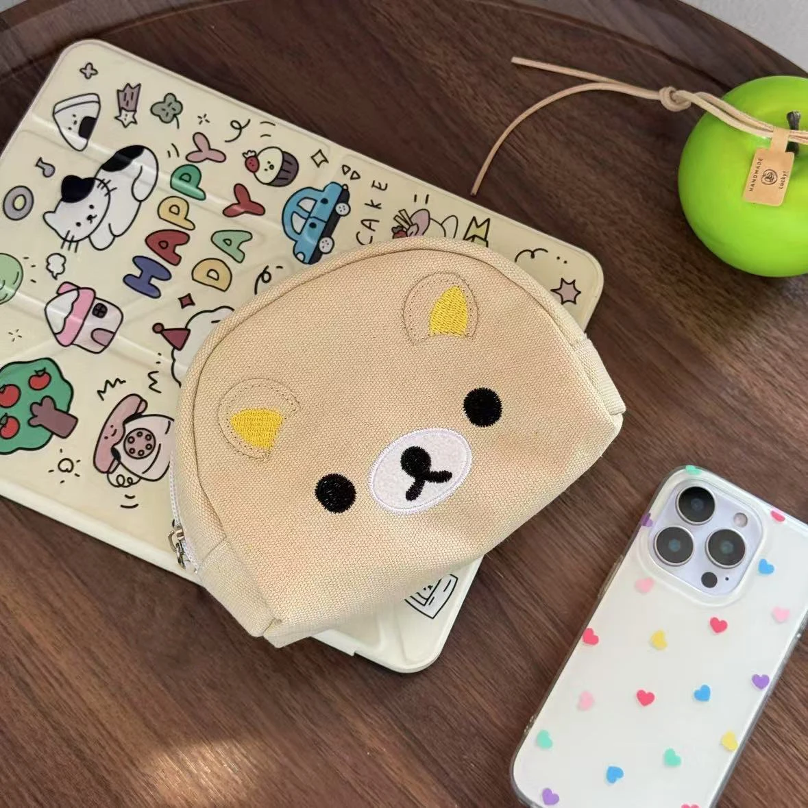 Rilakkuma الكرتون حقيبة مستحضرات تجميل أنيمي محفظة عملة محفظة أحمر الشفاه مفتاح حقيبة التخزين العناصر الحقيبة حاملي بطاقات هدايا عيد ميلاد لصديق