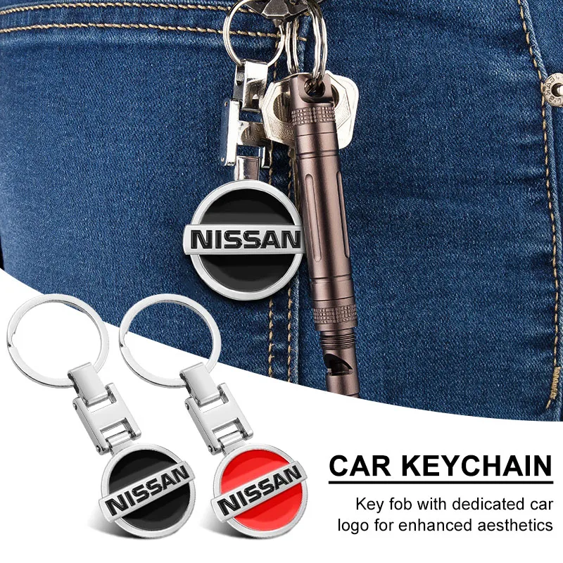 Metal Car Emblem Key Chain Rings Holder Auto Keychain For Nissan X-trail Qashqai Note Juke Sentra Patrol Leaf Tiida Accessories