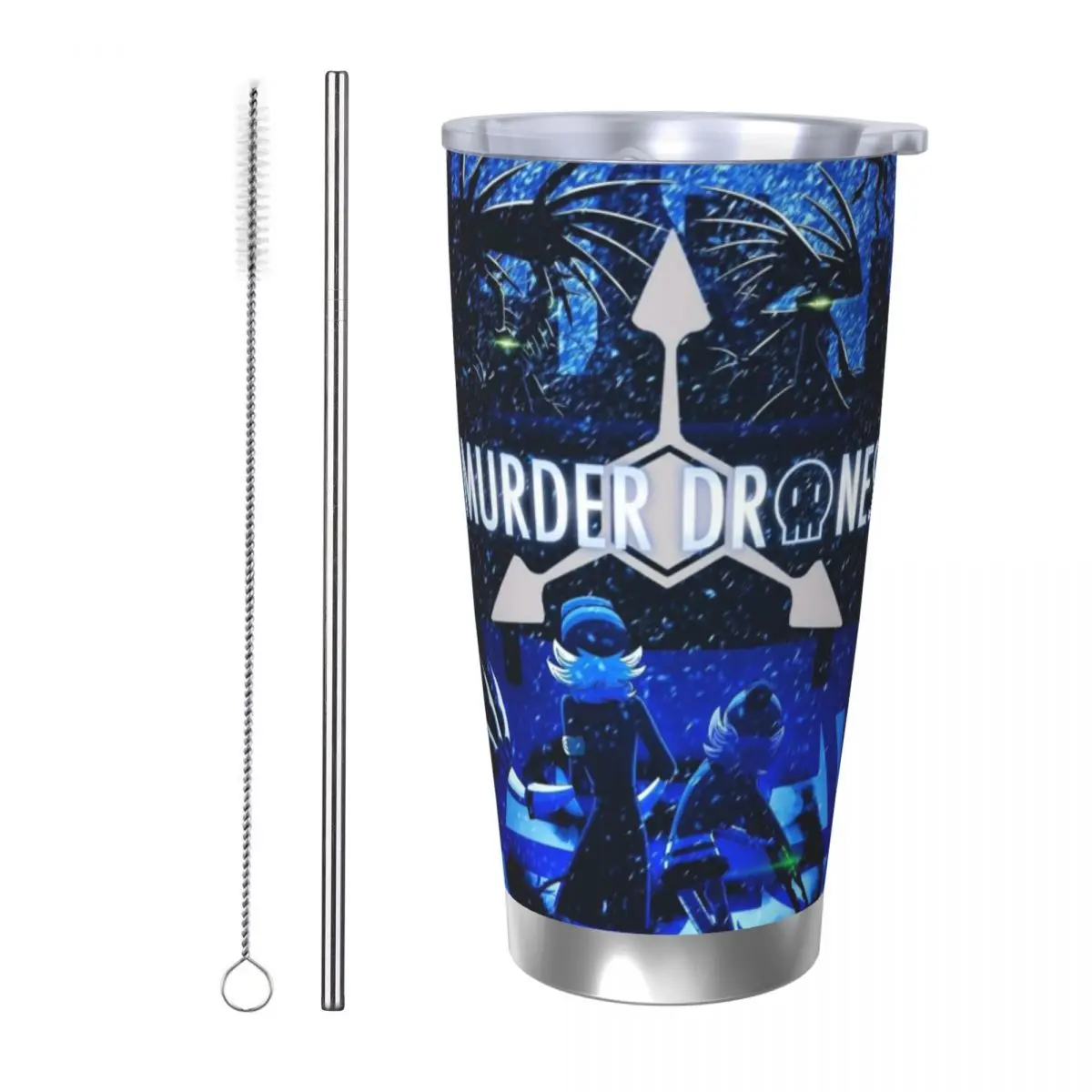 M-Murder-Drones 20oz Cup Large Capacity Car Mug Leak-proof Juice Coffee Cup Food Grade