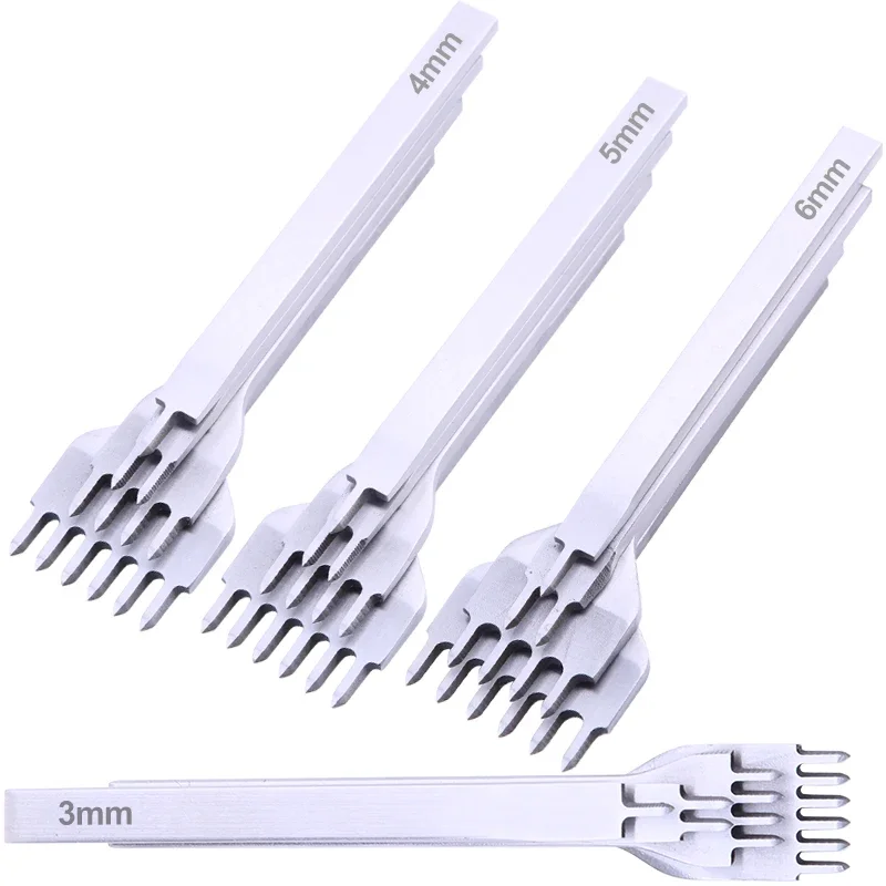 

4PCS/Set Spacing Punch Hole Punching Tool Hand Hole Punches Leather Craft Tool for Wallet Belt Hole Puncher 3/4/5/6MM