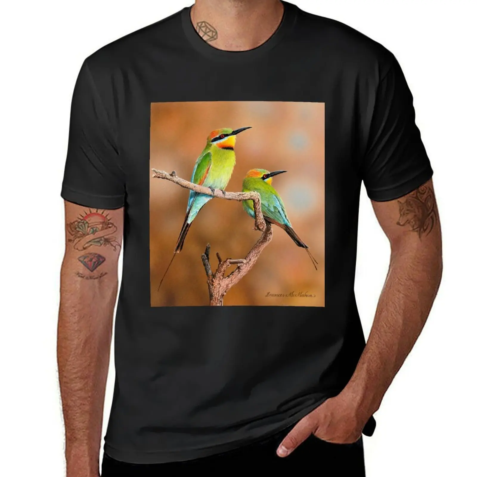 Warmth (Rainbow Bee-eaters) T-Shirt cute clothes Short sleeve tee T-shirts for men cotton