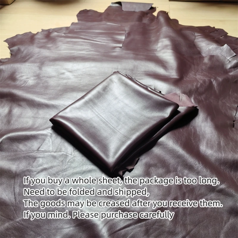 0.5/0.6mm Brown Purple Sheepskin. First Layer Leather. Real Leather Fabric. Handmade DIY For Down Jacket Repair. Whole Sheepskin