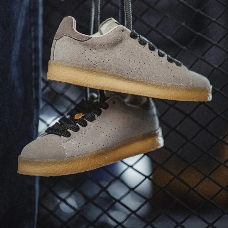 Maden-zapatillas de deporte Vintage de ante vacuno para hombre, zapatos Navajo grises desgastados, suela de plataforma gruesa, transpirables, con cordones, informales