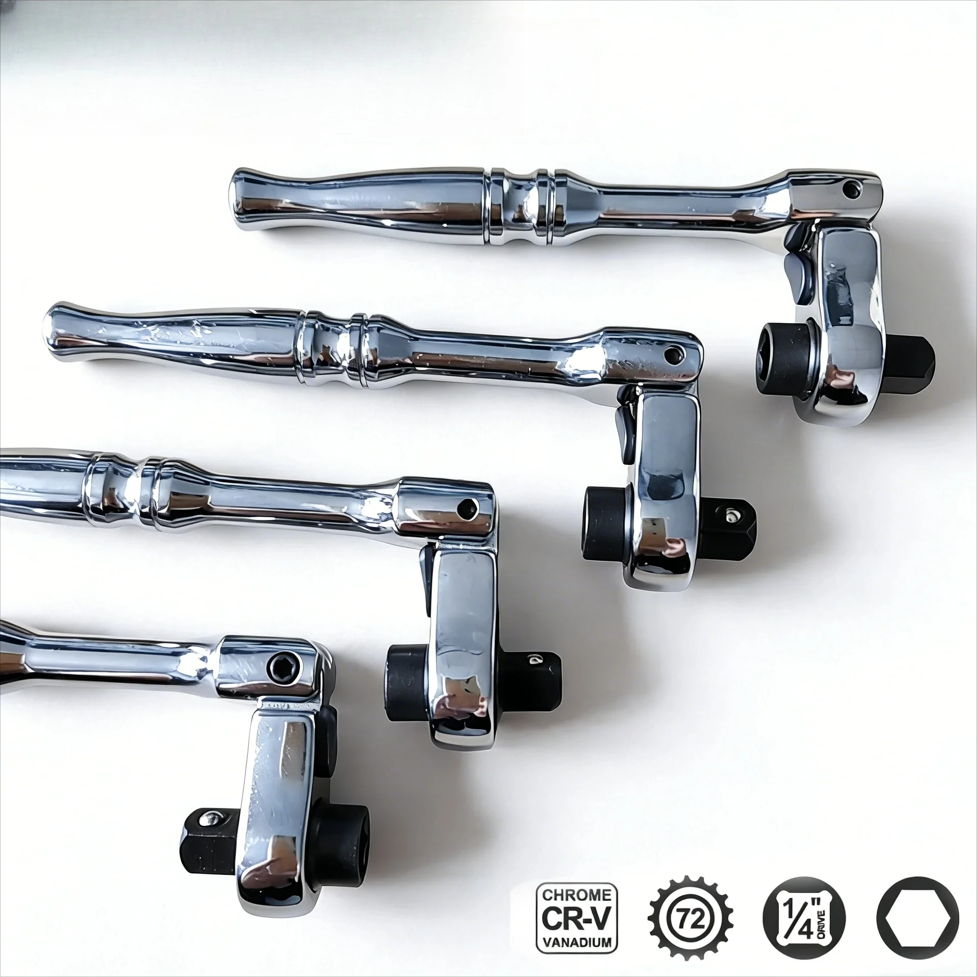 1/4 Ratchet Wrench, 2 In 1 Mini Ratchet - Socket And Bit Ratchet, 72 Teeth Reversible, 1/4 Ratchet Bent