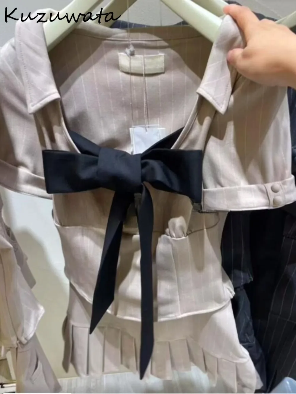 

Kuzuwata New Student Preppy Style Sets Shirt Pleated High Waist Short All-match Skirt Japan Casual Slim Panelled Literary Skirts