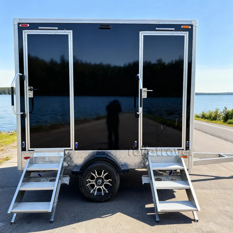 Customizable Shower Room Mobile Portable Toilet Trailer Multi-Stall Ada Restroom Trailer Luxury Portable Toilet Trailer for Sale
