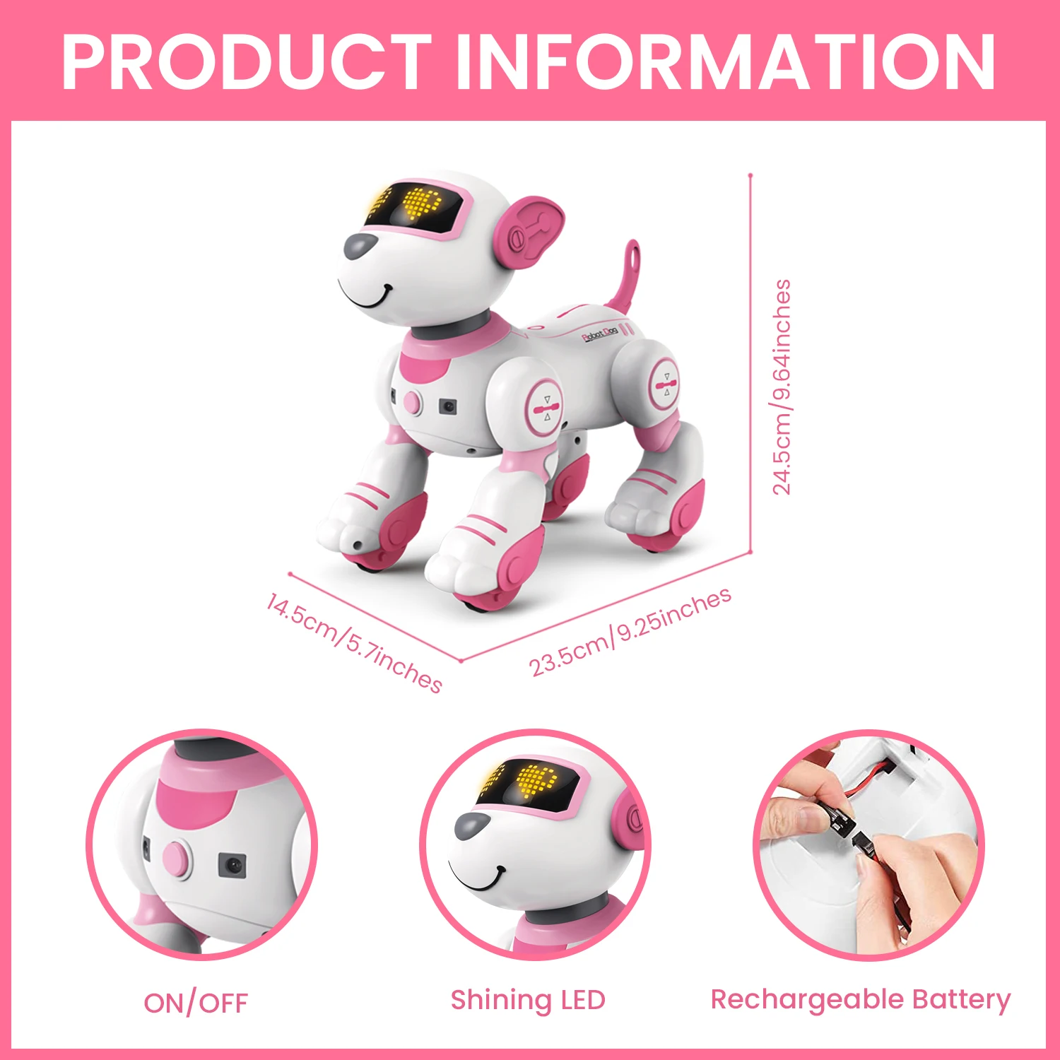 Remote Control Robot Dog Programmable Smart Interactive Stunt Robot Dog With Touch Function Singing Dancing Walking Smart Toy