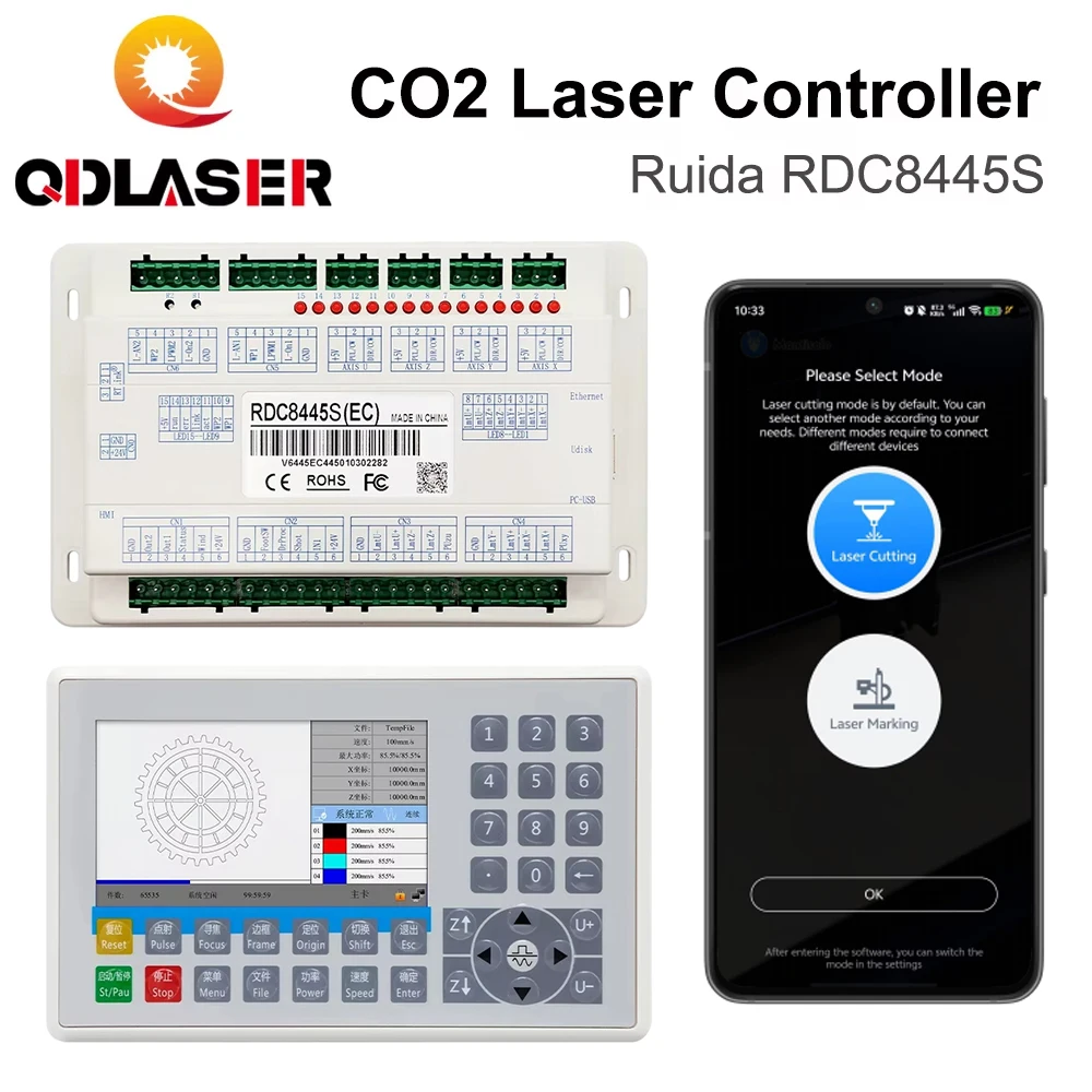QDLASER Ruida RDC8445 RDC8445S Controller for Co2 Laser Engraving Cutting Machine Upgrade RDC6445G RDC6445S RDC6442 RDC6442G