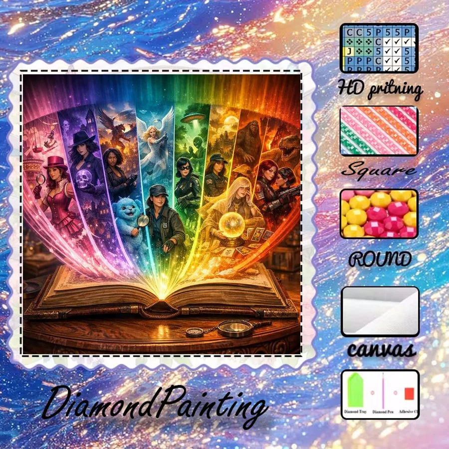 

1 Piece - 5D-DIY - Flocking Cloth - Special Drill - Diamond Painting Set - Magic World - Mosaic - Diamond Art