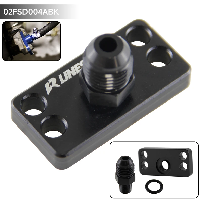 Fuel Rail Adapter w/AN6 Tail For Honda Civic B16A B16B Integra B18C D15 D16 DC5 Black / Blue