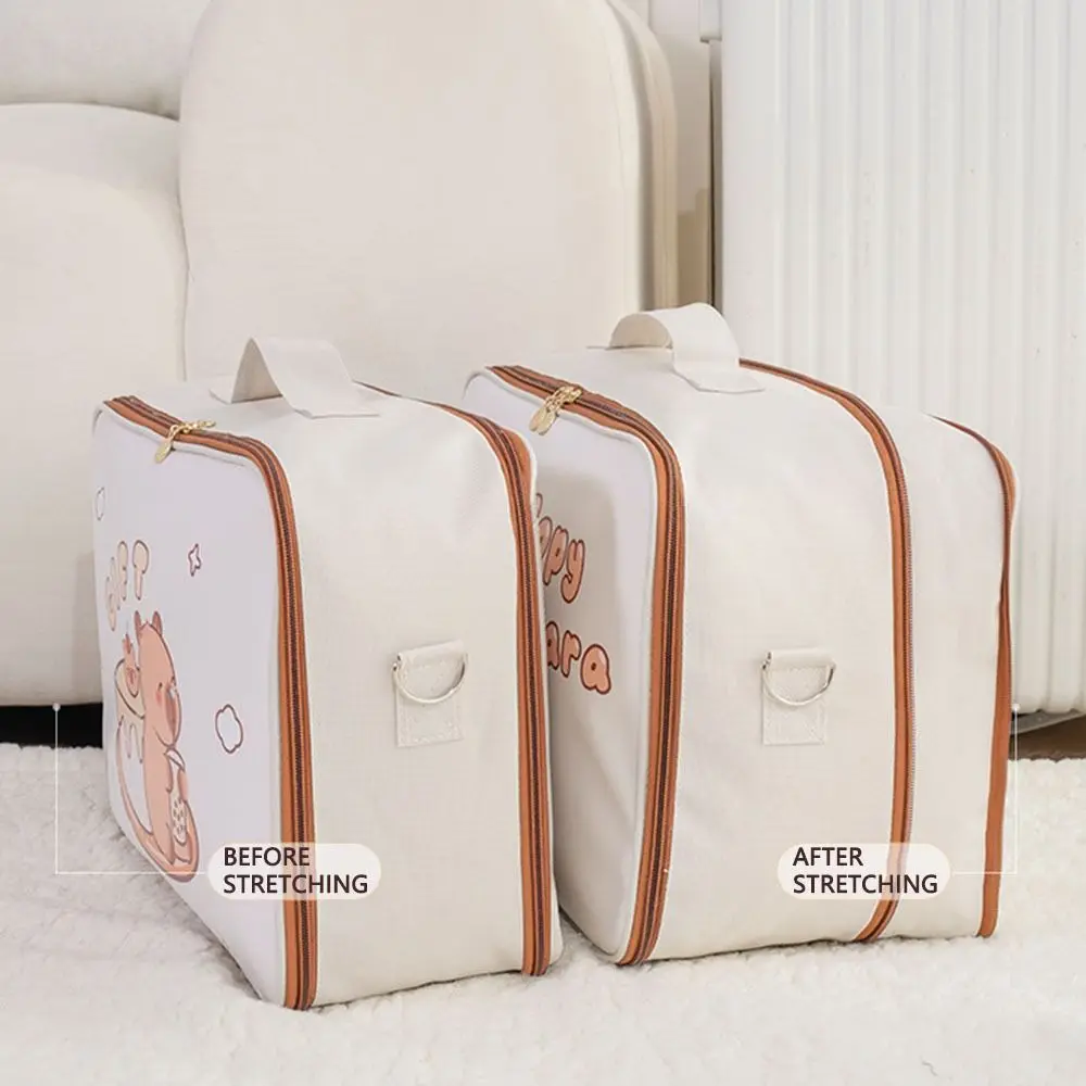 Креативная мультяшная сумка с капибарой, кавайная дорожная спортивная сумка на молнии, портативная водонепроницаемая сумка для багажа с капибарой, подходит для багажа