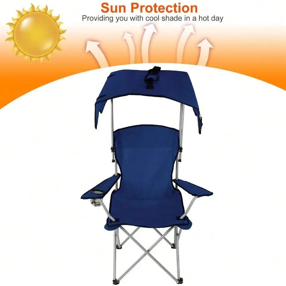 

Camping Chair Sun Protection Canopy Outdoor Beach Chair Picnic Lawn Chai