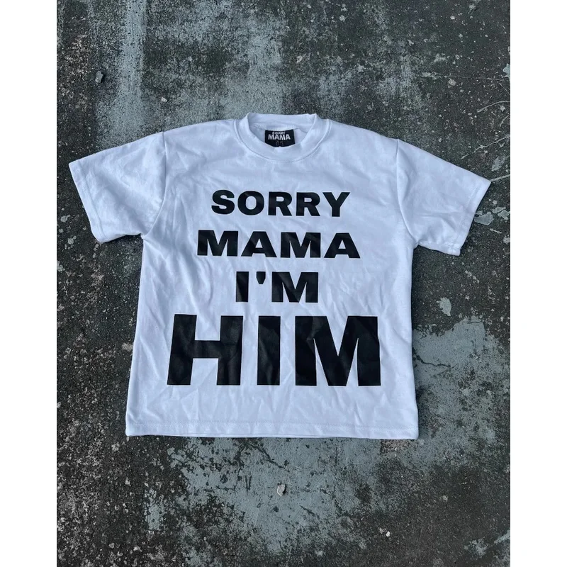 2024 sommer Vintage High Street Alphabet Drucken übergroßen T-shirt Männer y2k Gothic Harajuku Mode Lässig lose paar hemd