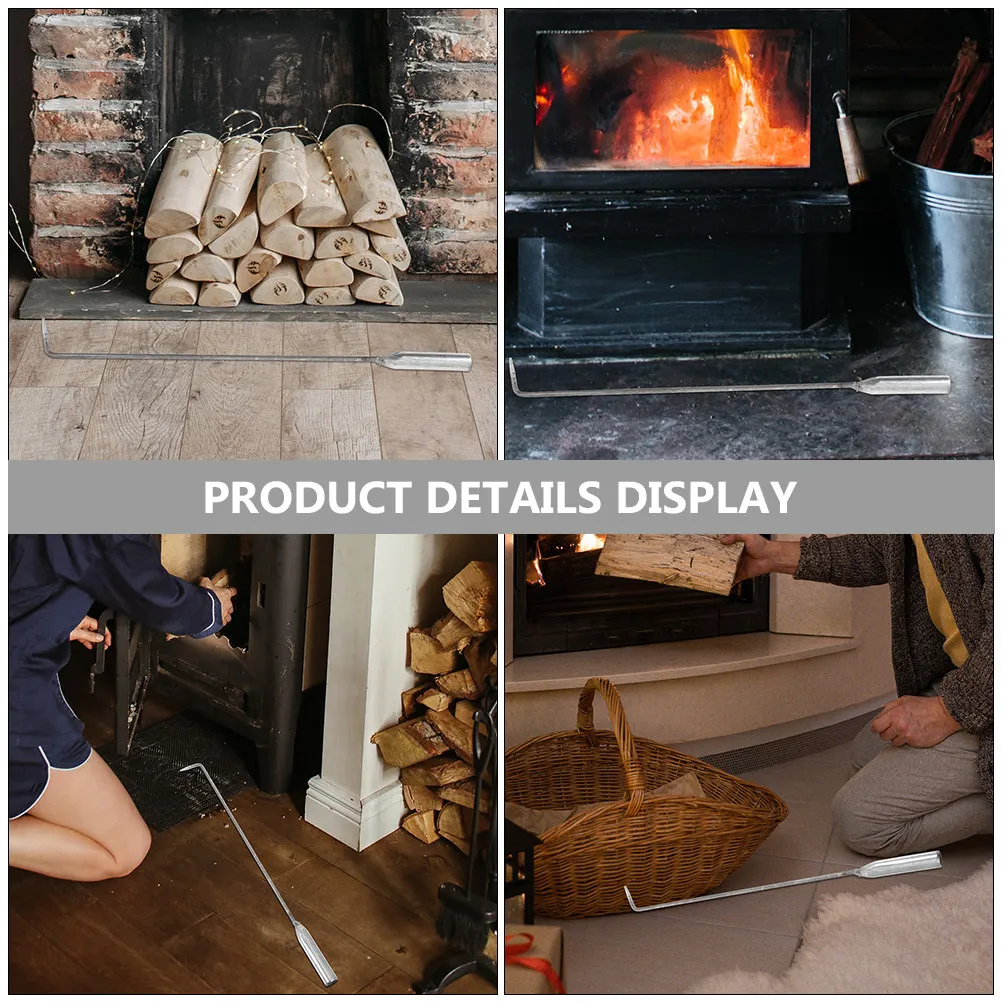 Household Fireplace Poker Steel Outdoor Fire Pit Tool Multipurpose Portable Camping Fire Pit Poker Fireplace Tongs