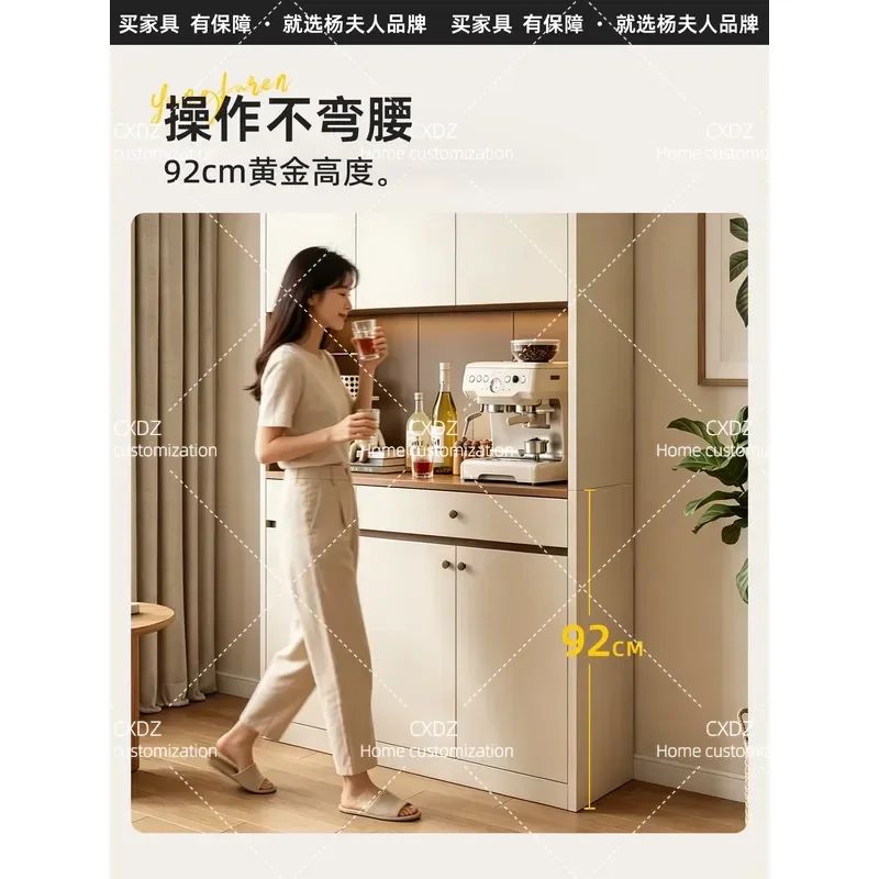 Modern Simple Steel Dining Side Cabinet Wall Mounted Storage Locker Light Luxury Living Room Tea Cabinet New Household
