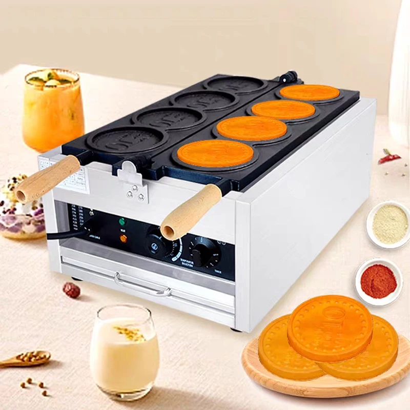 Electric Cheese 10 Yen Coin Waffle Machine Pancake Maker Commercial Coin Cheese Bread Maker