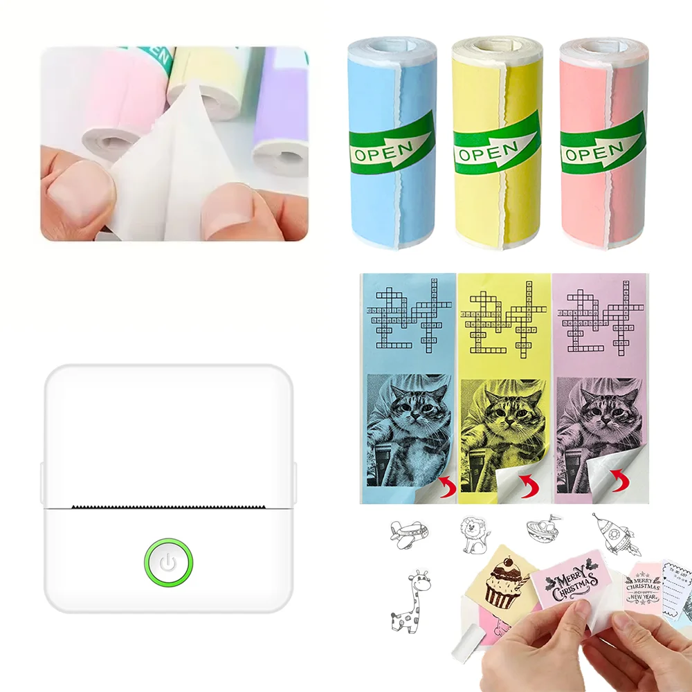 3 Rolls of Mini Printer Paper, Thermal Paper, Printable Stickers for Pocket Thermal Printers for Notes Photos Stickers scrapbook