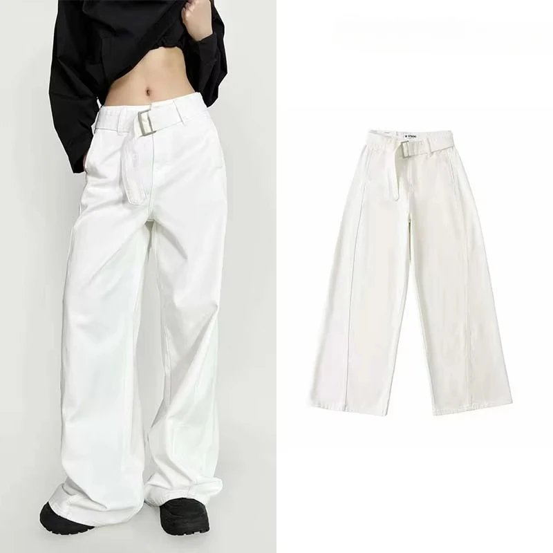 

GELITAYIN однотонные джинсы американские винтажные широкие брюки мешковатые брюки для женщин новые джинсы женские модные женские брюки брюки с высокой талией