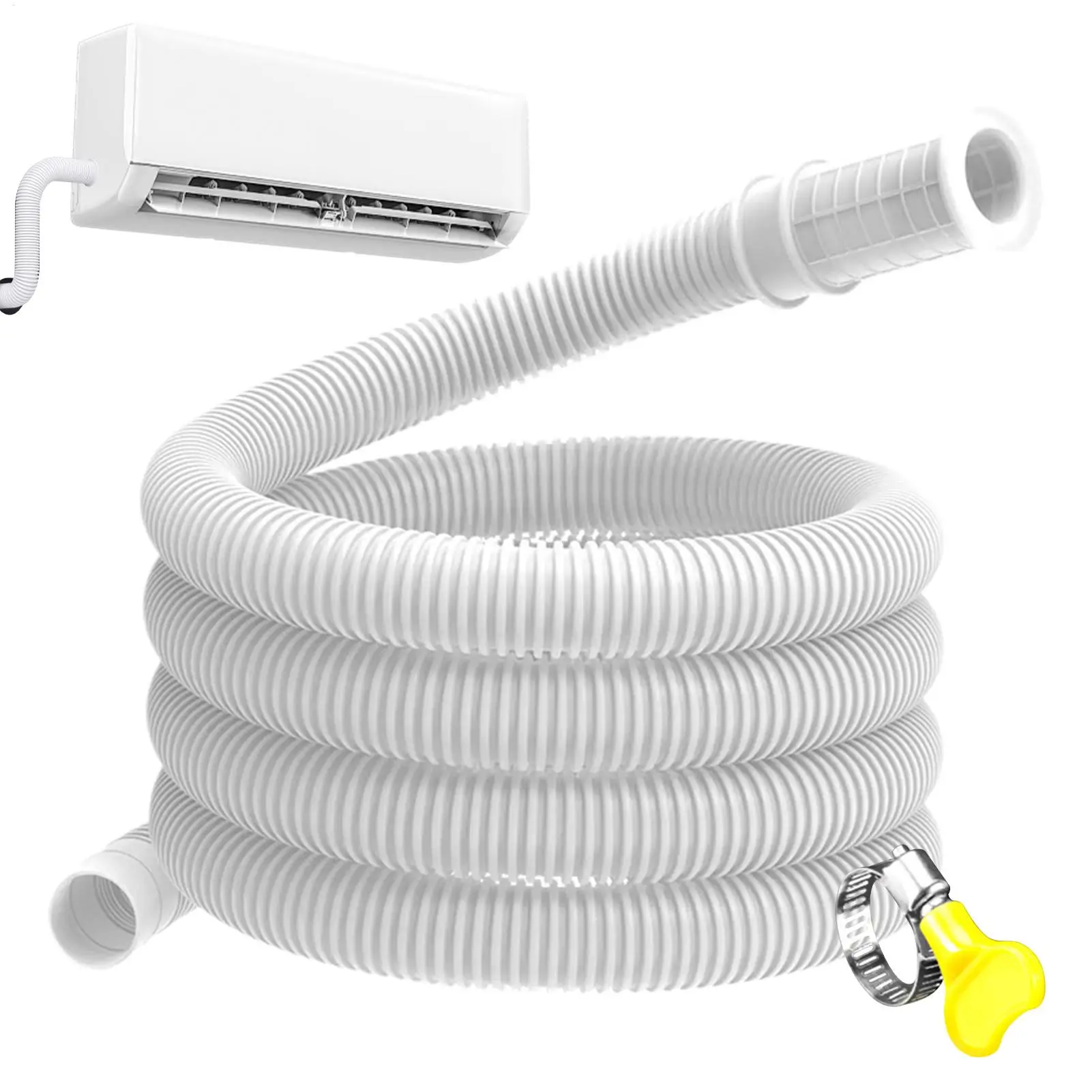 AC Drain Hose 16mm Inner Diameter Leakproof Flexible Pipe Connector Clamp Dehumidifier Washing Machine Water Drainage
