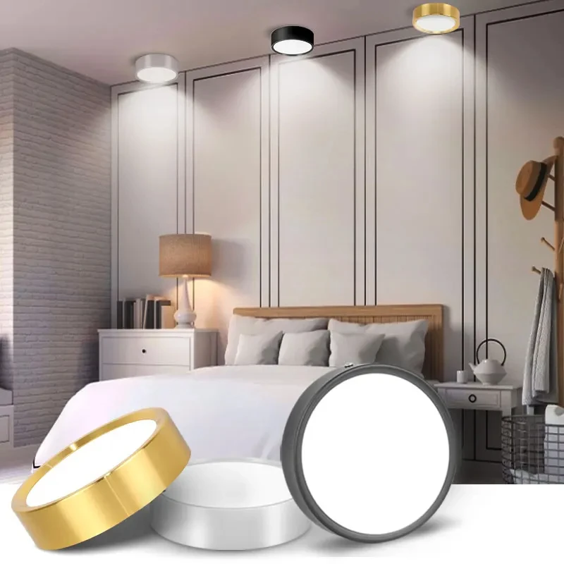 

220V Led Ceiling Downlight 3 Colors in 1 Ceiling Light Ultra-Thin Down Lights Spot for Room Bedroom Lamp Kitchen LED Spotlight