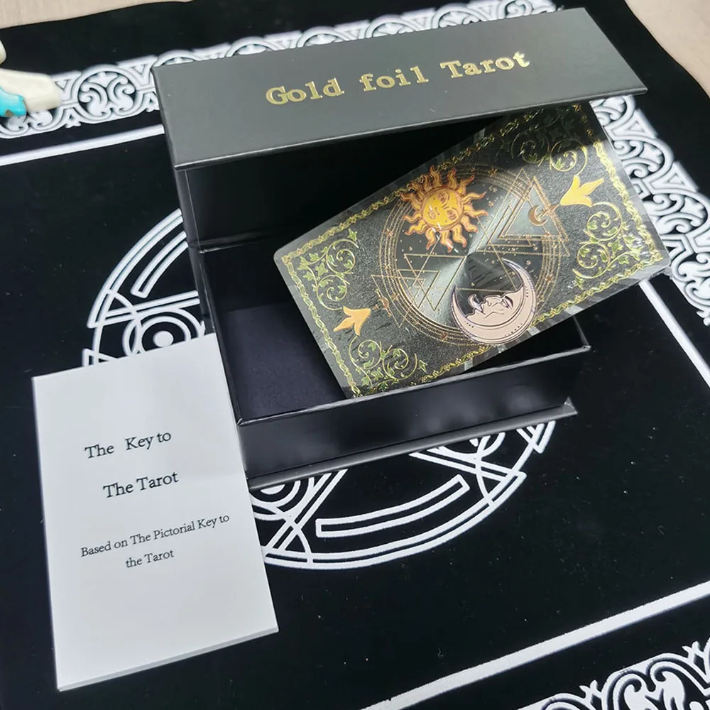 Divination Mystery Tarot Card Sun Moon Table Game Prediction Card PVC Waterproof Wear-resistant Gift Box Luxury