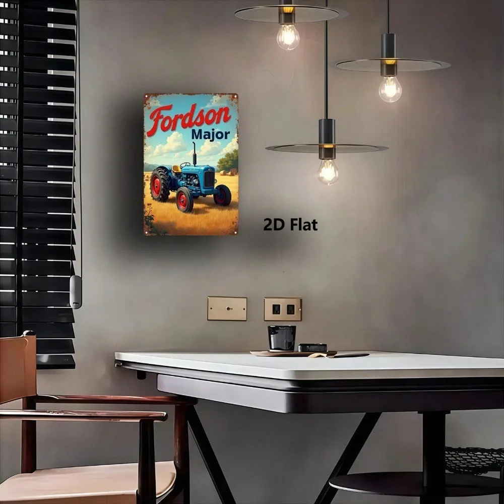 Vintage Art Deco Fordson Tractor Metal Sign- Elegant 2026 Ramadan & Valentines Decor