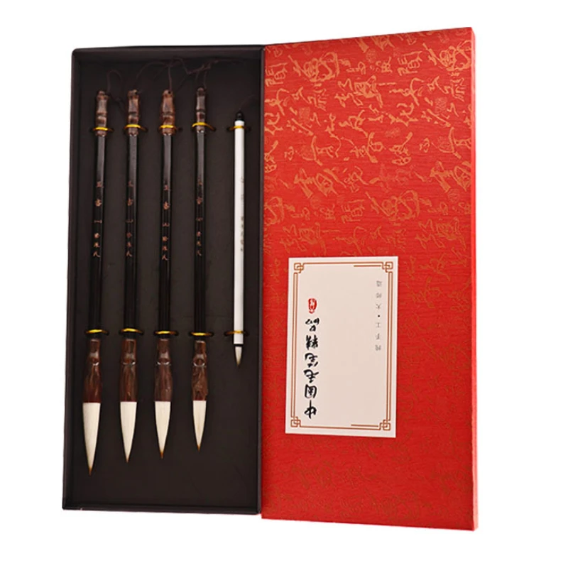 

Multiple Hair Brush Set Chinese Yan Zhenqing Regular Script Calligraphy Writing Brush Beginners Chinese Calligrafia Brush Pen