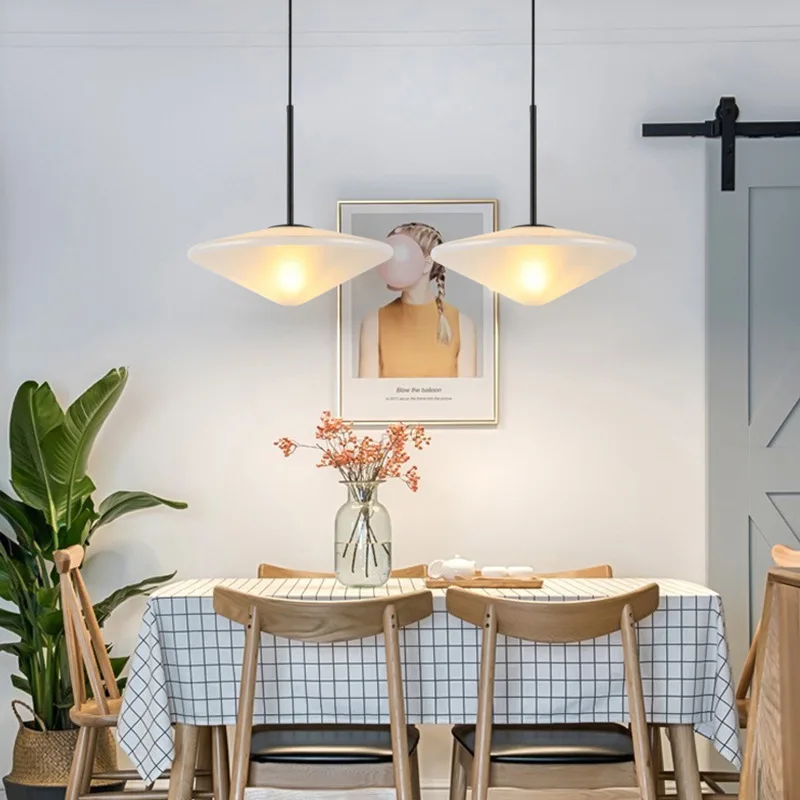 Art Design Dining Table Pendant Lamps Frosted Glass Sconces Bedroom Bedside Pendant Light For Dinging Room Kicthen Bar Home Deco