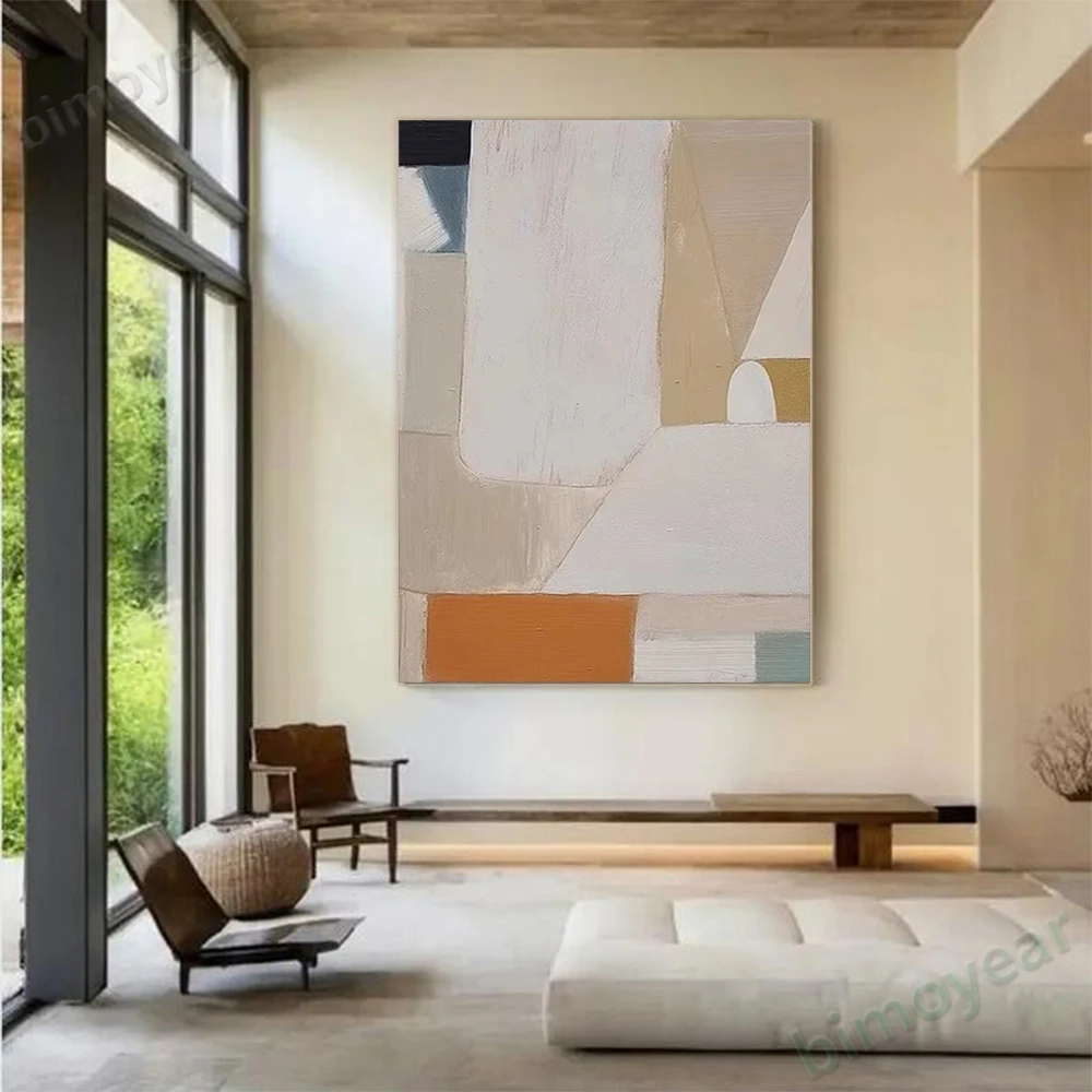 100% hand drawn block abstract oil painting original wall painting home living room decoration paint interior aesthetics