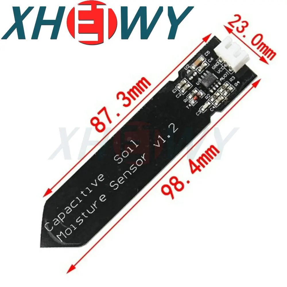 Capacitive Soil Moisture Sensor Module Not Easy to Corrode Wide Voltage Wire 3.3~5.5V Corrosion Resistant W/ Gravity for Arduino