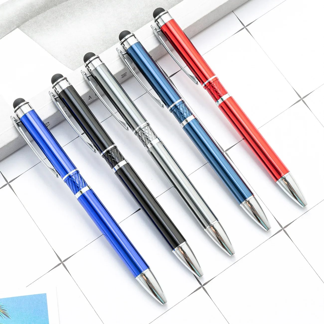 

20pcs Aluminum Rod Ball Point Pen Spot Wholesale Push Ball Point Pen Aluminum Oxide Tube Ball Point Pen Printable
