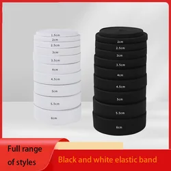 Multi-size Black And White Crochet Elastic Band High Elastic Latex Knitted Waistband Elastic Band  Rubber Band Sewing Accessorie