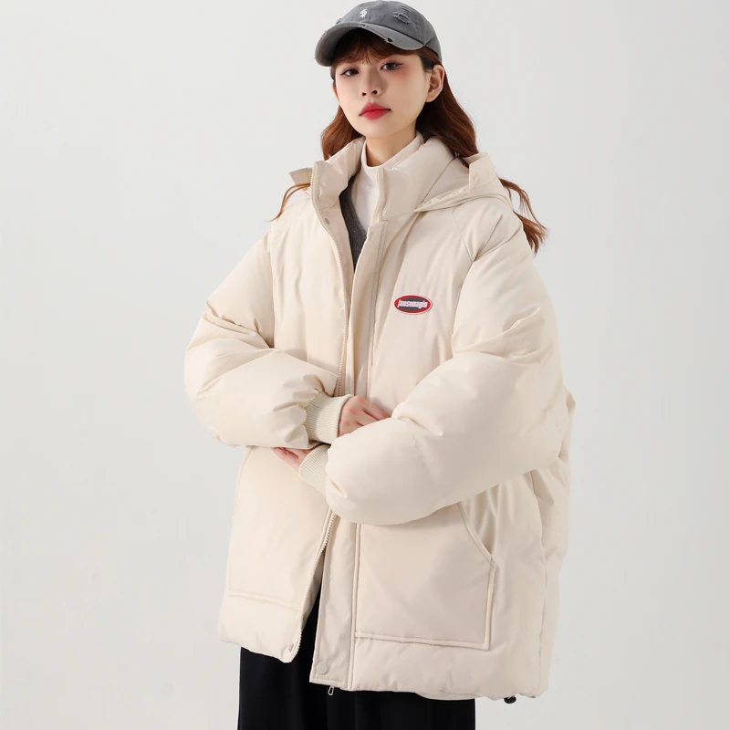 Winter women\'s new 2022 down cotton jacket women\'s Korean version loose thickened hooded large size warm winter parka women\'s