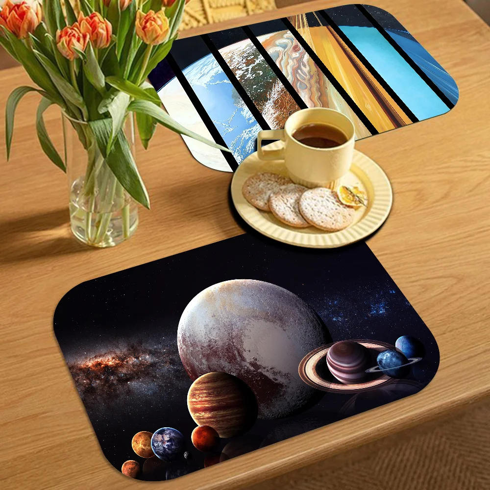 

Solar System Planets New Super Absorbent Coffee Dish Kitchen Absorbent Draining Mat Drying Mat Quick Dry Bathroom Placemat