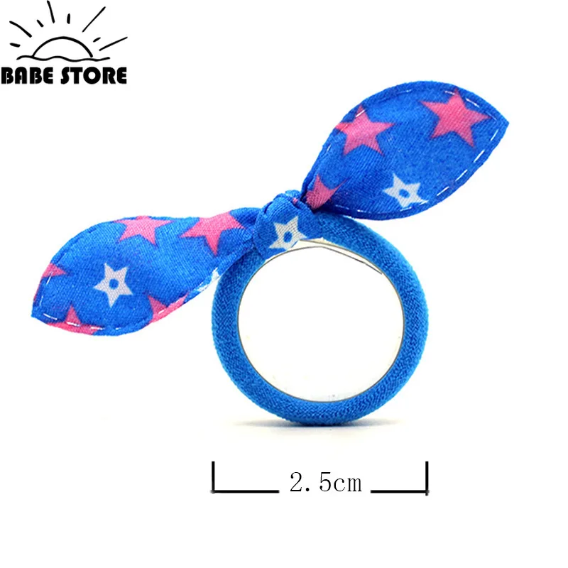 10Pcs Random BunnyEars Bows Elastic Hair Bands For Children Baby Girls Rubber Headband Set Scrunchies Kids Cute Hair Accessories