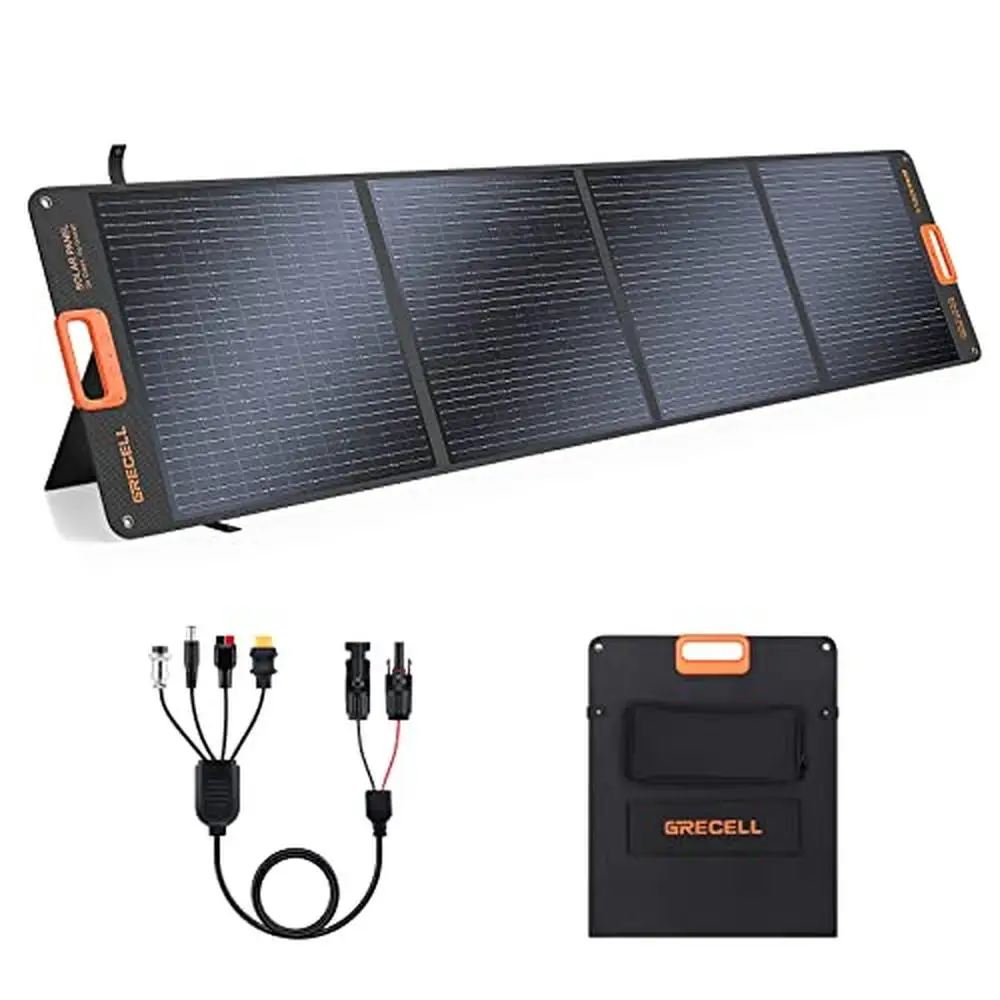 200W Portable Solar Panel Power Station Foldable Charger Kit Waterproof IP65 with 4 Kickstands Camping RV Outdoor Adventure