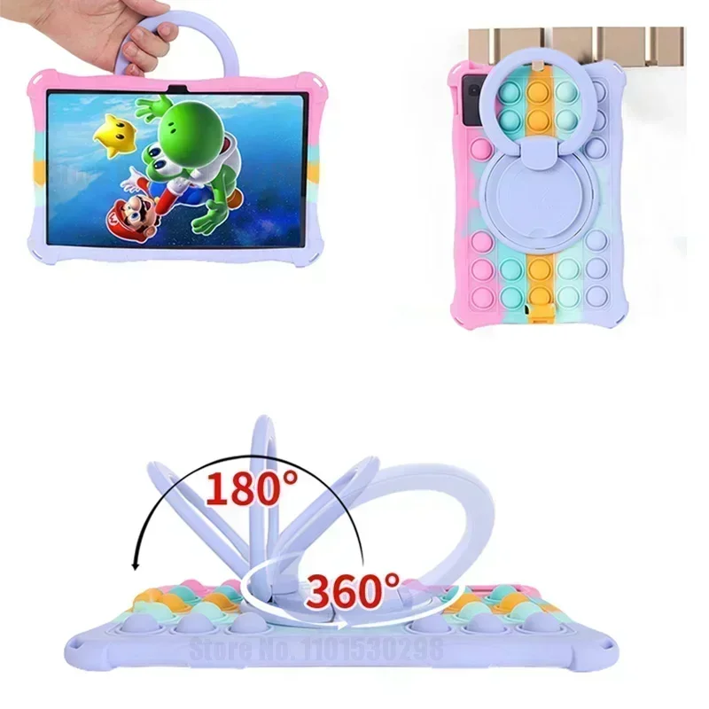 Para Xiaomi Redmi Pad 10,6 "2022 funda suave de silicona con burbujas para niños funda con soporte Xiaomi Redmi Pad SE 11 2023 funda para tableta correa de hombro
