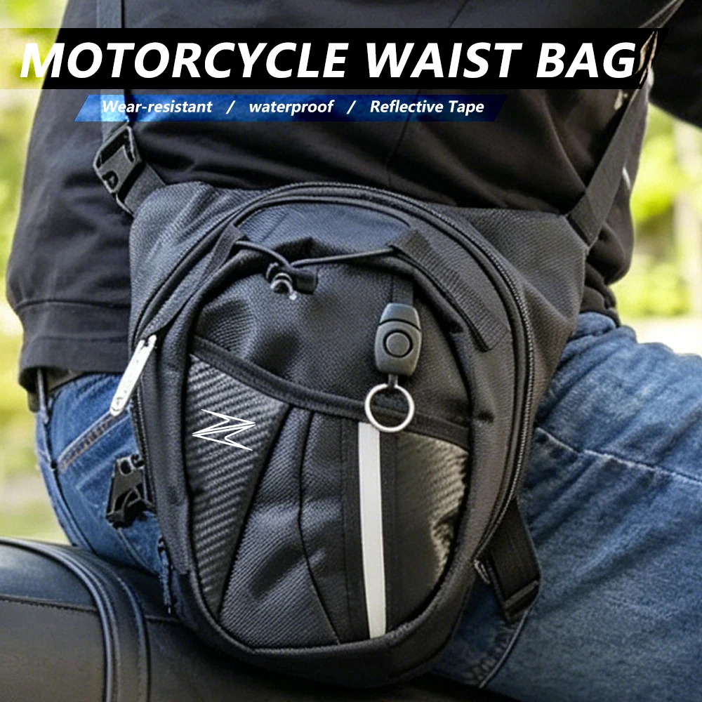 For Kawasaki Z900, Z1000, Z650 & Z400 – Waterproof Motorcycle Leg Bag, Crossbody Sling Shoulder Pack with Thigh Strap