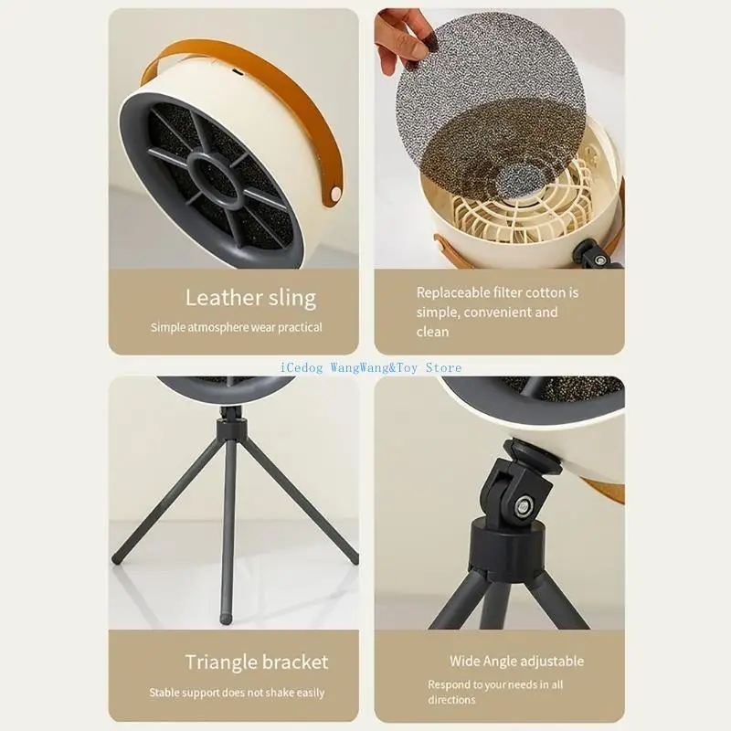 مروحة السخام المحمولة Molf Molf للمطابخ والتخييم مع عمر بطارية طويل