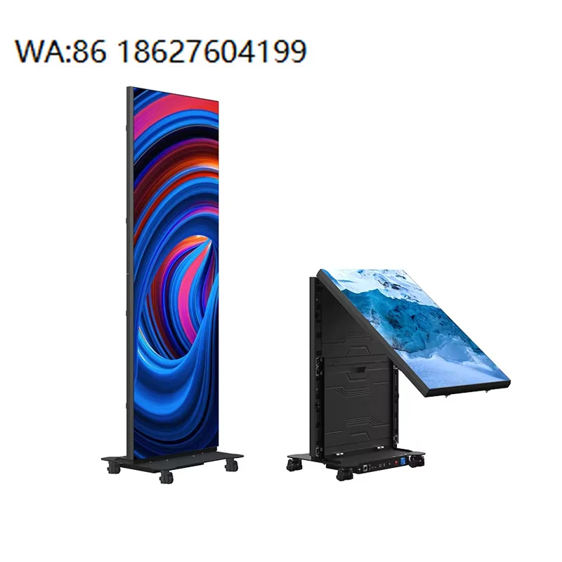 Screen Gob P125 P153 P2 P25 Portable Foldable Led Poster Totem Indoor Digital Folding Led Screens