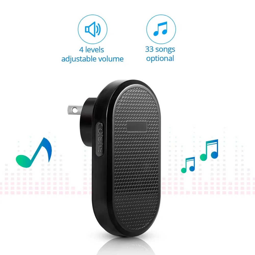 KERUI Wireless Door Bell, 150m Range Doorbell Wireless Set, Plug-in Doorbell Welcome Chime with 4 Volume Levels, 33 Melodies