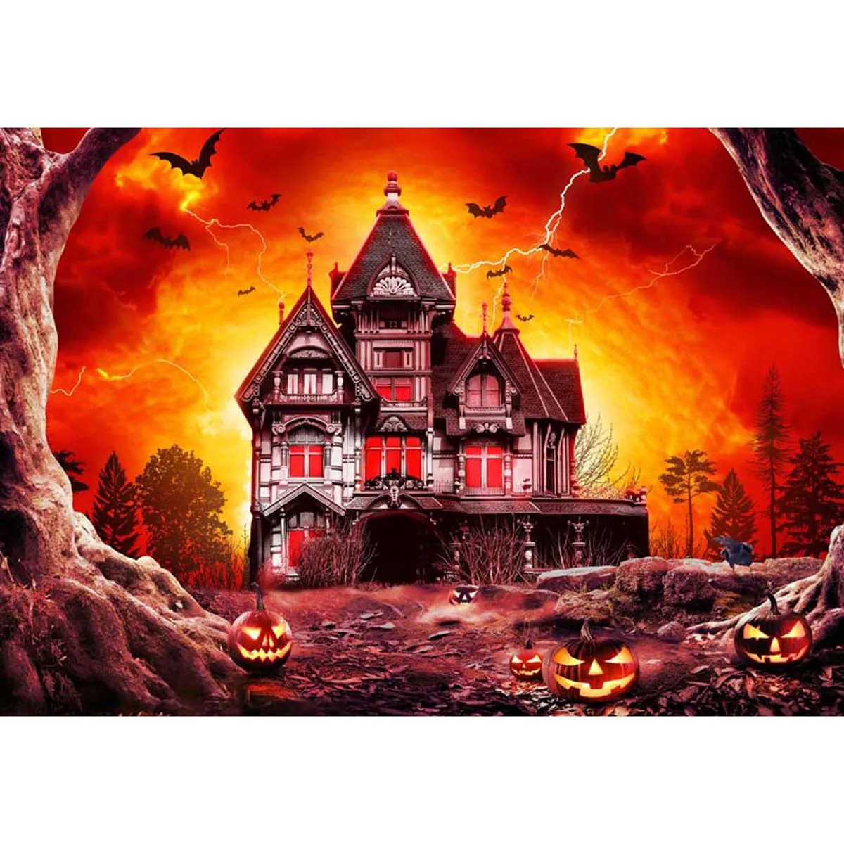 Allenjoy Halloween Haunted House Photography Backdrop