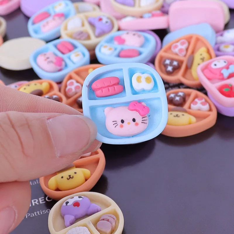 10 New Cute Cartoon Animal kitten,puppy Resin Statue Simulated snack tray Flat Back Scrapbook DIY Bow Decor Accessories Crafts