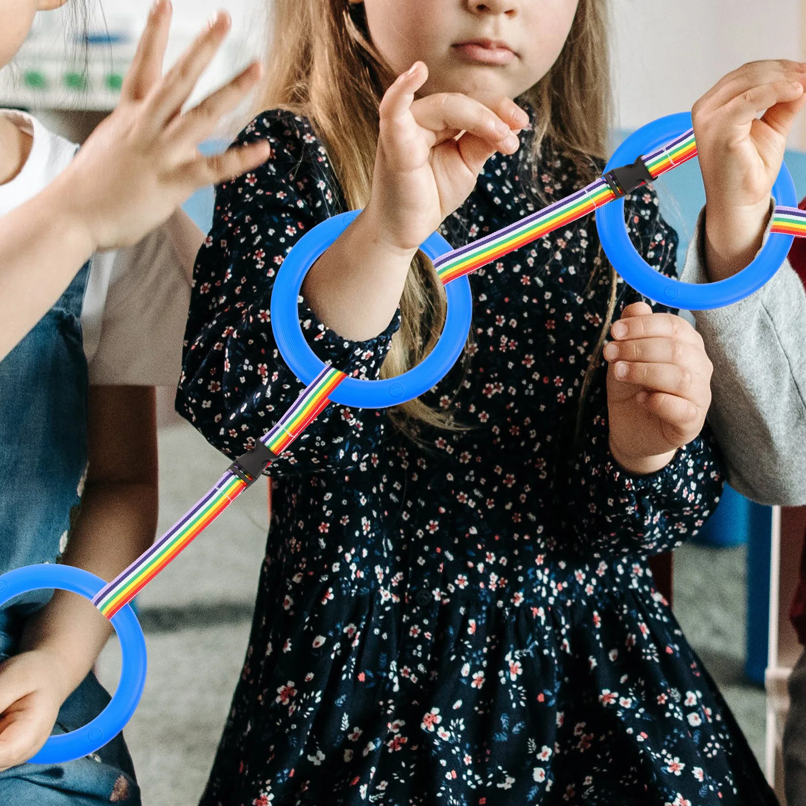 

12pcs Anti Lost Rope For Kids Detachable Walking Rope Plastic Ring Handles Child Safety Wrist Strap Durable Outdoor Playground