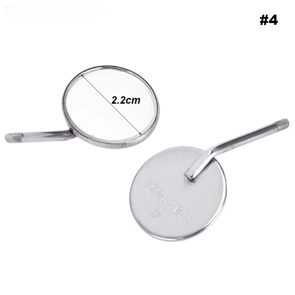 5/10 قطعة الأسنان الفولاذ المقاوم للصدأ الأسنان الفم مرآة 4/5 مكافحة الضباب الجبهة سطح طب الأسنان المرايا عالية الجودة معدات طبيب الأسنان