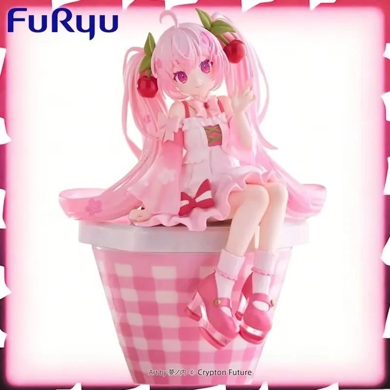 

Оригинальная фигурка Furyu Hatsune Miku Vocaloid Noodle Stopper Sakura Miku 2025, 14 см, призовая модель, украшение, коллекционный подарок, в наличии