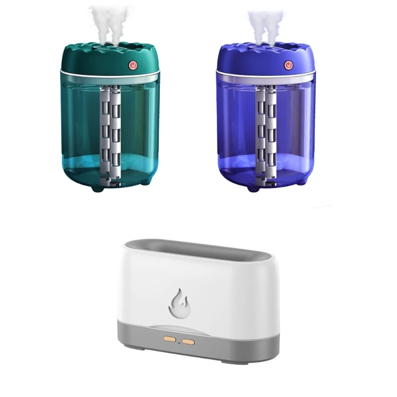 Difusor Aroma llama simulación, humidificador con efecto llama USB, difusor ultrasónico aceites difusor