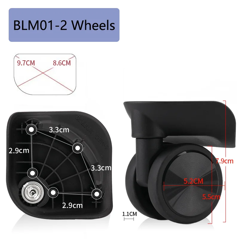 For Brome Durable Luggage Wheel Replacement Set—360° Silent Swivel Wheels Easy-to-Install Luggage Repair Parts