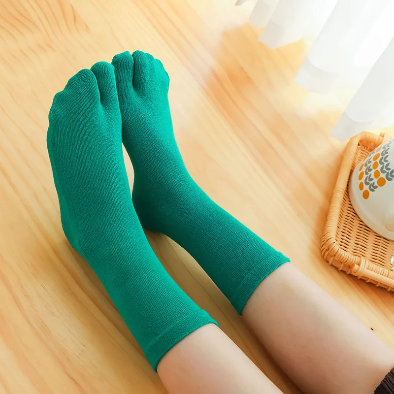 

Japanese Flip Flop Sandal Split Toe Socks Men Women Split 2 Toe Foot Finger Cotton Socks Breathable Middle Tube Cotton Socks